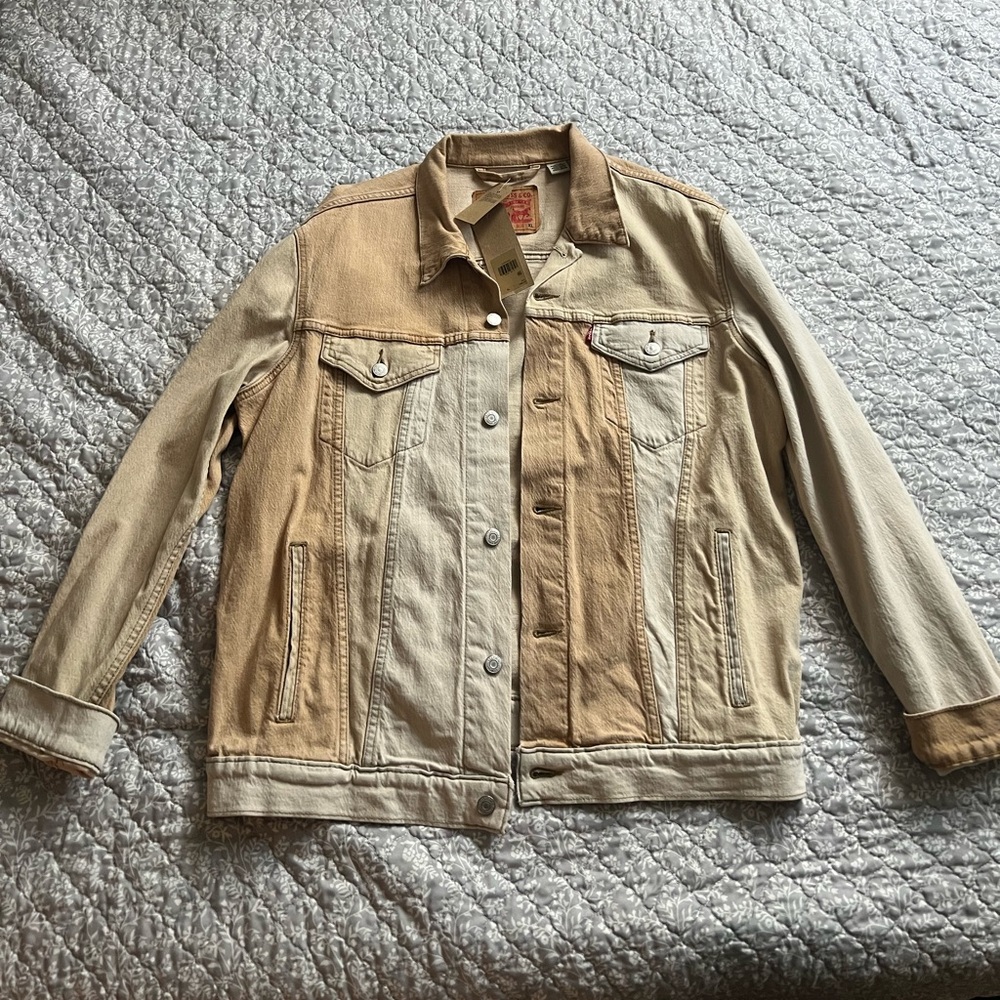 Levi's Beige and Off-White Patchwork Denim Jacket
